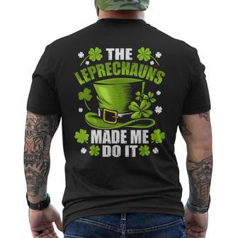 The Leprechauns Made Me Do It Saint Patrick Day Men's T-shirt Back Print - Thegiftio UK