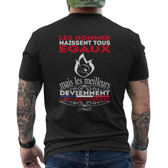 Les Meilleurs Deviennent Sapeurs-Pompiers Men's Crewneck Short Sleeve Back Print T-shirt - Seseable