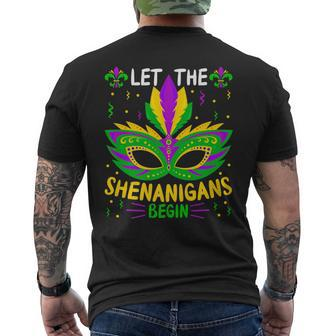 Let The Shenanigans Begin Carnival Mardi Gras Men's T-shirt Back Print - Seseable
