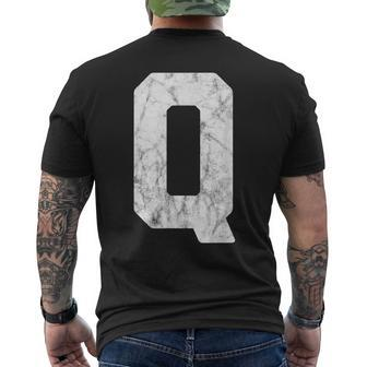 Letter Q Monogram Initial Men's T-shirt Back Print - Seseable