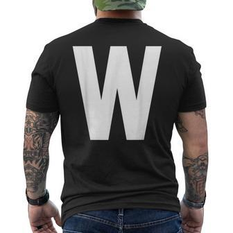Letter W Alphabet Monogram Initial Men's T-shirt Back Print - Seseable