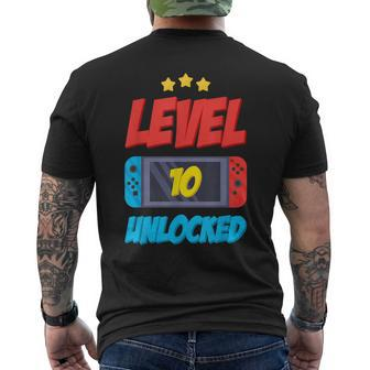 Level 10 Unlocked 10Th Birthday Gaming Lover Men's Back Print T-shirt | Mazezy