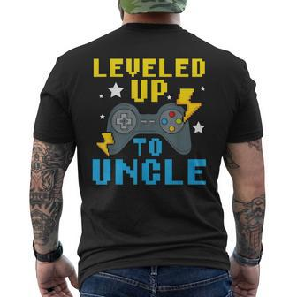 Leveled Up To Uncle Proud Uncle Best Uncle Ever Gamer Gift For Mens Mens Back Print T-shirt - Seseable