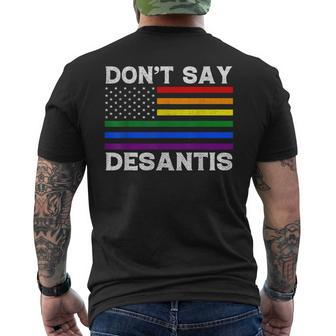 Lgbtq Pride Dont Say Desantis Florida Say Gay Anti Desantis Men's Back Print T-shirt | Mazezy