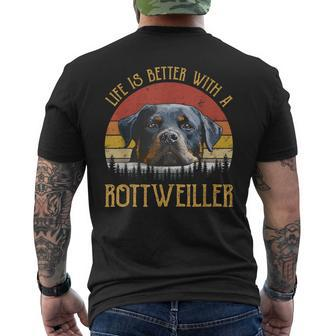 Life Is Better With A Rottweiler Dog Lover Men's T-shirt Back Print - Seseable