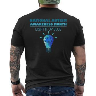 Light It Up Blue Autism Awareness Day Shirts 2019 Men's Back Print T-shirt | Mazezy CA