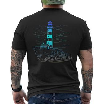 Lighthouse Seaside House Sailing Sea Beach Life Boating Men's Back Print T-shirt | Mazezy