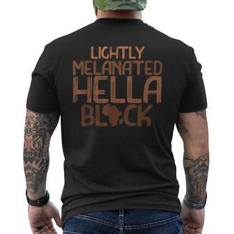 Lightly Melanated Hella Black History Melanin African Pride V2 Men's T-shirt Back Print - Seseable