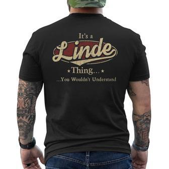 Linde Shirt Personalized Name Gifts  With Name Linde Mens Back Print T-shirt
