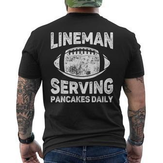 Lineman Serving Pancakes Daily - Football Lineman Men's Back Print T-shirt | Mazezy