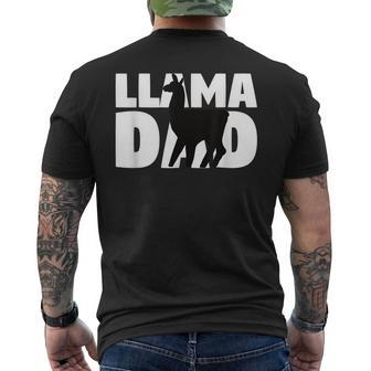 Llama Dad Llama Lover Gift For Father Pet Animal Mens Back Print T-shirt | Mazezy CA