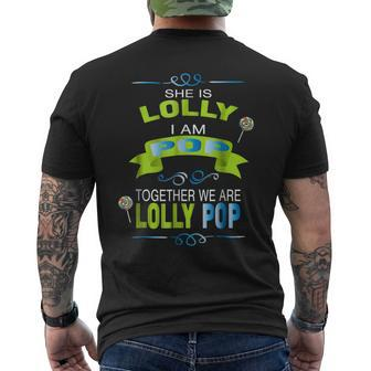 Lolly Lolli Pop Couple Grandma Grandpa Men's Back Print T-shirt | Mazezy