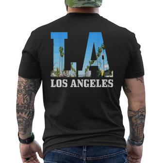 Los Angeles La Vintage California Los Angeles Men's Back Print T-shirt | Mazezy