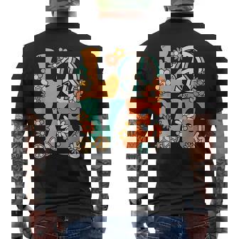 Love 60S 70S Party Outfit Groovy Hippie Costume Peace Sign Men's Back Print T-shirt | Mazezy