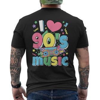 I Love 90S Music 1990S Theme Outfit Nineties 90S Costume Men's Back Print T-shirt | Mazezy