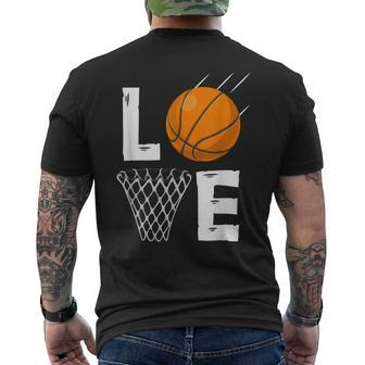 Love Basketball Sports Valentines Day Costume Men's Back Print T-shirt | Mazezy