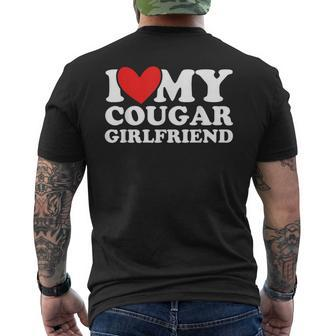 I Love My Cougar Girlfriend I Heart My Cougar Girlfriend Men's Back Print T-shirt | Mazezy