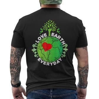 Love Earth Everyday Protect Our Planet Environment Earth Men's Back Print T-shirt | Mazezy