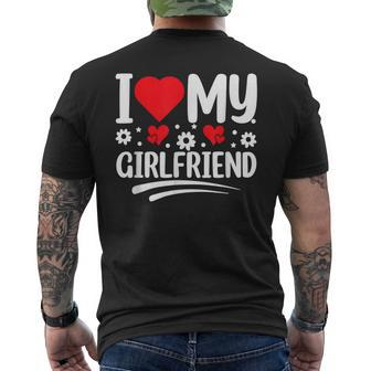 I Love My Girlfriend I Heart My Girlfriend Cute Men's Back Print T-shirt | Mazezy