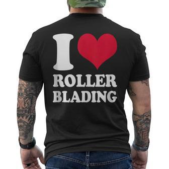 I Love Rollerblading Men's Back Print T-shirt | Mazezy