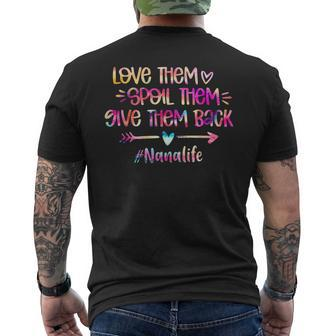 Love Spoil Give Them Back Tie Dye Nana Life Mothers Day Mens Back Print T-shirt - Seseable