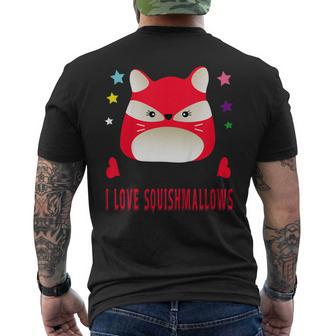 I Love Squishmallows Red Fox Birthday Squishy Shirt Men's Back Print T-shirt | Mazezy