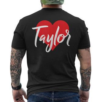 I Love Taylor First Name I Heart Named Men's Back Print T-shirt | Mazezy
