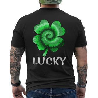 Lucky St Patricks Day St Paddys Outfit Shamrock Tie Dye Men's T-shirt Back Print - Thegiftio UK