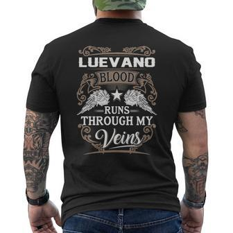 Luevano Name Gift Luevano Blood Runs Through My Veins Mens Back Print T-shirt - Seseable