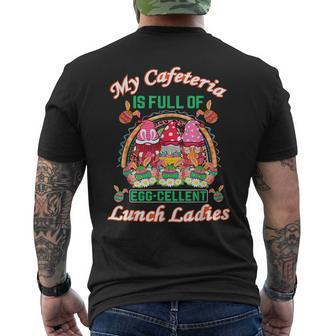 Lunch Lady Easter Eggcellent Lunch Ladies School Cafeteria Men's Back Print T-shirt | Mazezy