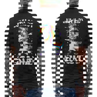 Lunch Lady Squad Dabbing Unicorn Lunch Ladies Men's Back Print T-shirt | Mazezy