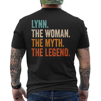 Lynn The Woman The Myth The Legend First Name Lynn Mens Back Print T-shirt - Seseable