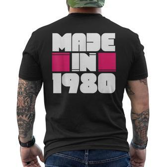 Made In 1980 Awesome Retro Birthday Vintage Born In 1980 Men's T-shirt Back Print - Seseable