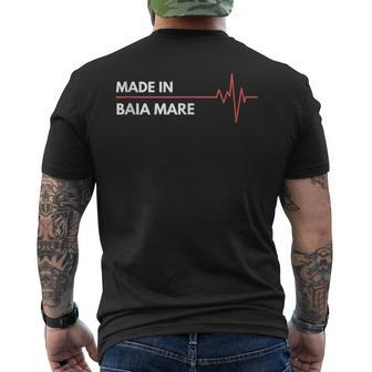 Made In Baia Mare Romania City Of Birth Hometown Men's Back Print T-shirt | Mazezy