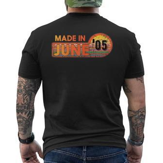 Made In June 2005 Awesome Since 2005 Birthday Vintage Men's Back Print T-shirt | Mazezy