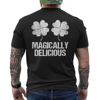 Magically Delicious Shamrock Boobs St Patricks Day Sexy Men's Back Print T-shirt | Mazezy
