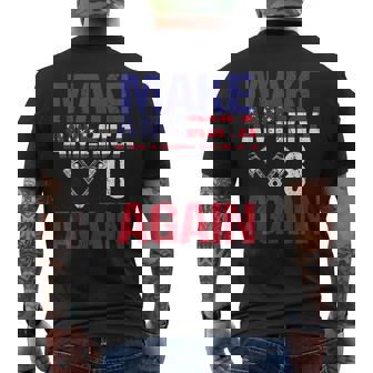 Make America V8 Again Mechanic Funny Auto Mechanic Gift Mens Back Print T-shirt | Mazezy