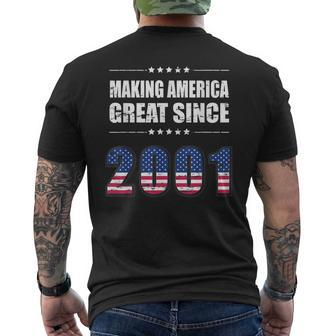 Making America Great Since 2001 Birthday Shirt 18Th Men's Back Print T-shirt | Mazezy