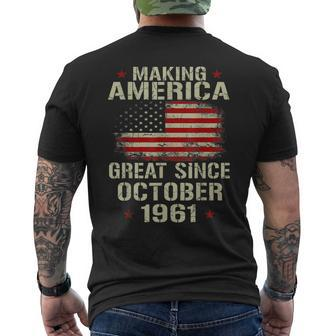 Making America Great Since October 1961 58Th Birthday Men's Back Print T-shirt | Mazezy