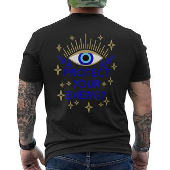 Mal De Ojo Evil Eye Protect Your Energy Men's Back Print T-shirt | Mazezy