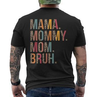 Mama Mommy Mom Bruh Mommy And Me Leopard Men's Back Print T-shirt | Mazezy