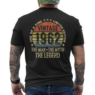 Man Myth Legend Vintage 1962 Limited Edition 60Th Birthday Mens Back Print T-shirt - Seseable