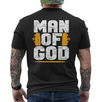 Man Of God Christian Believer Dad Daddy Father’S Day Cute Men's Crewneck Short Sleeve Back Print T-shirt