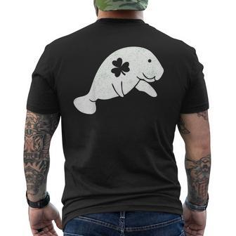 Manatees St Patricks Day Shirt Lover Save Irish Floaty Men's Back Print T-shirt | Mazezy