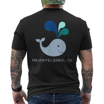 Manhattan Beach Ca Cute California Whale Lover Cartoon Men's Back Print T-shirt | Mazezy