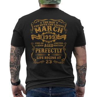 March 1999 The Man Myth Legend 23 Years Old Birthday Gifts Gift For Mens Mens Back Print T-shirt