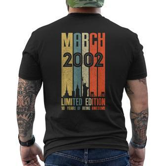 March 2002 T Shirt 18 Year Old Shirt 2002 Birthday Men's Back Print T-shirt | Mazezy