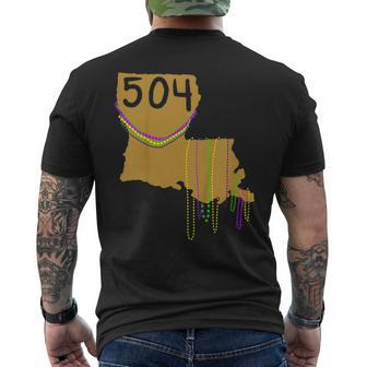 Mardi Gras 504 Shirt For La Native Street Party Fat Tuesday Men's Back Print T-shirt | Mazezy