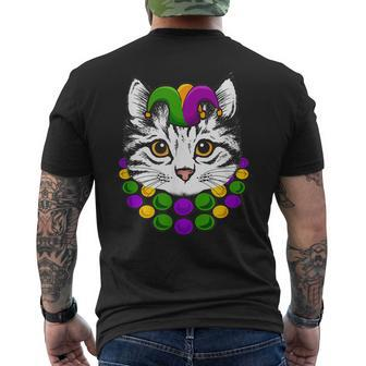 Mardi Gras Outfit For Women Men Carnival Jester Cat Mom Dad Mens Back Print T-shirt | Mazezy