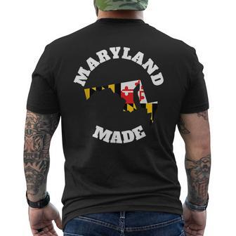 Maryland Made State Flag Made In Maryland Men's T-shirt Back Print - Seseable